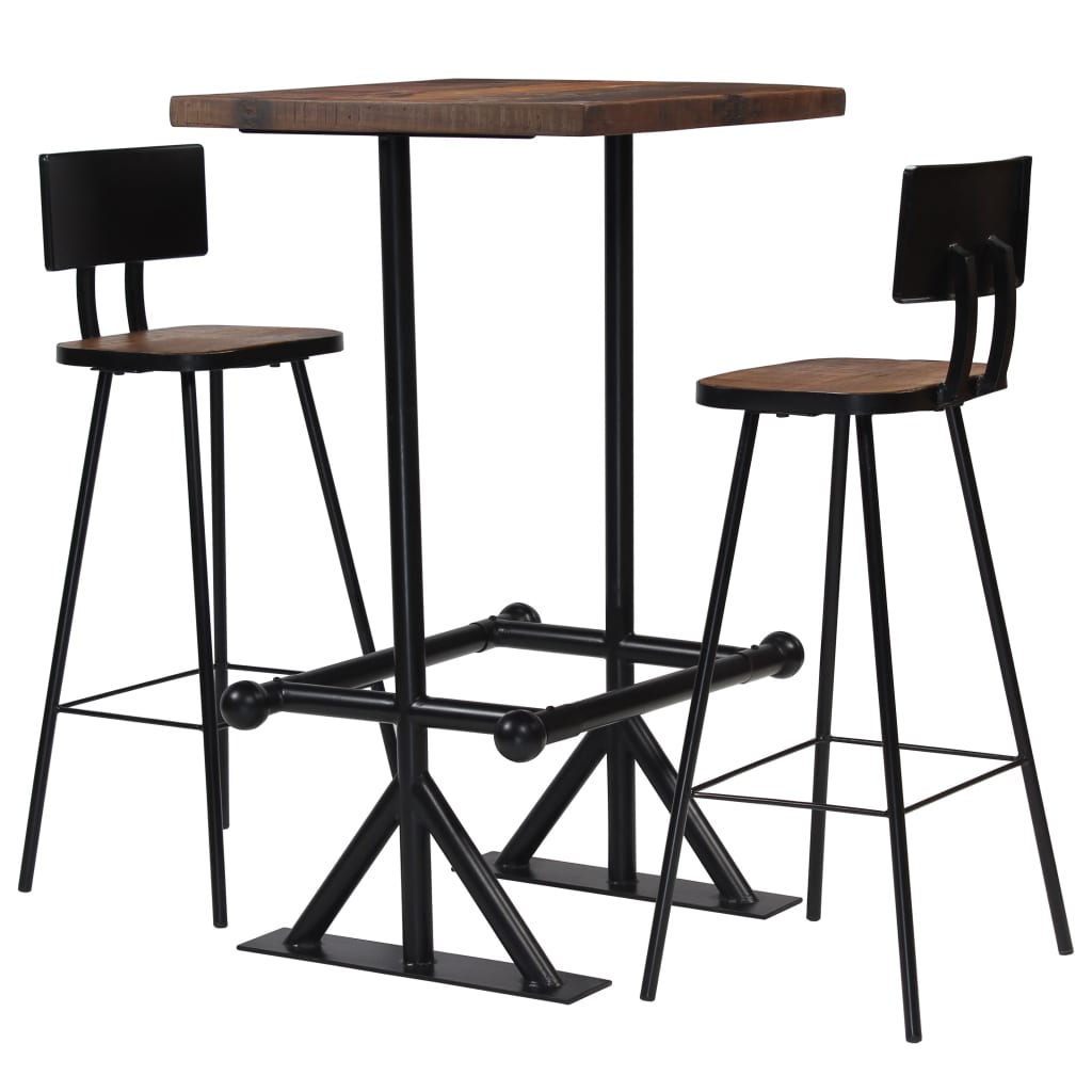 Mobilier de bar 3 pcs Bois de récupération massif Meubles de salle à manger vidaXL   