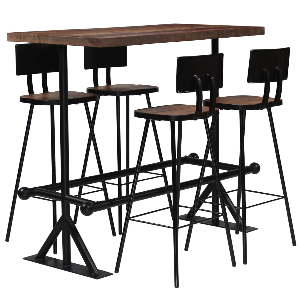 Mobilier de bar 5 pcs Bois de récupération massif Meubles de salle à manger vidaXL   