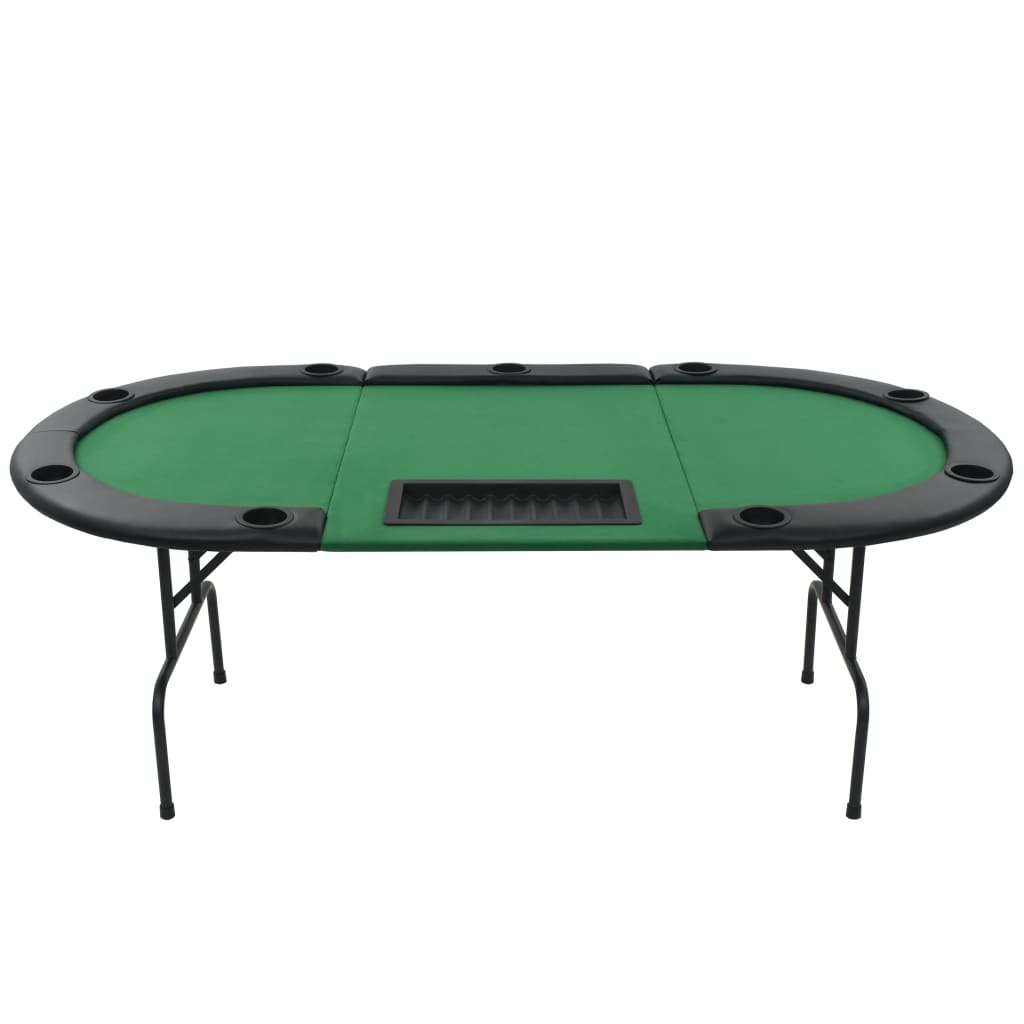 Table de poker pliable pour 9 joueurs 3 plis Ovale Vert Tables de poker & de jeux vidaXL   