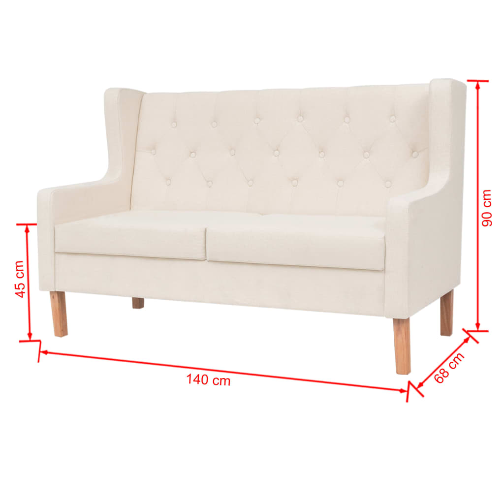 Ensemble de canapés 2 pcs tissu blanc crème Canapés vidaXL   
