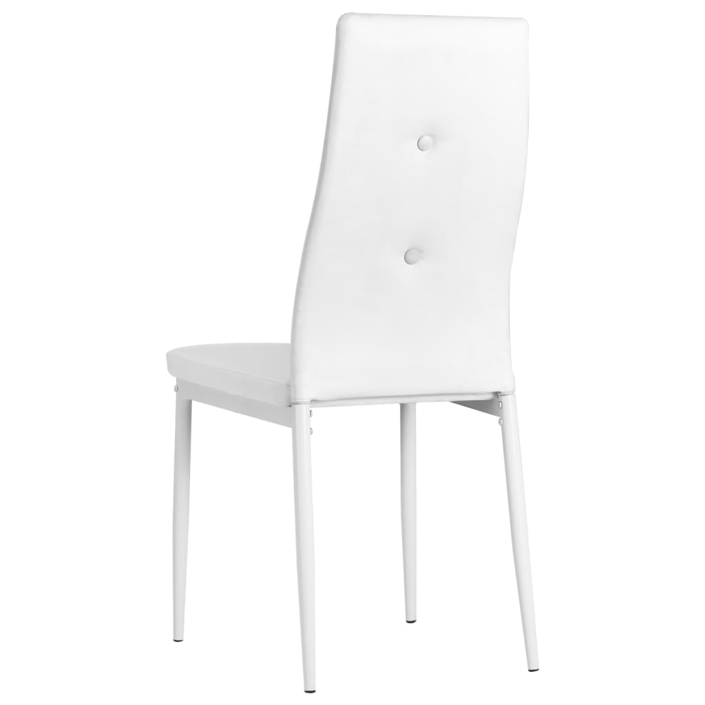 Chaises à manger lot de 4 blanc similicuir Chaises de cuisine vidaXL   