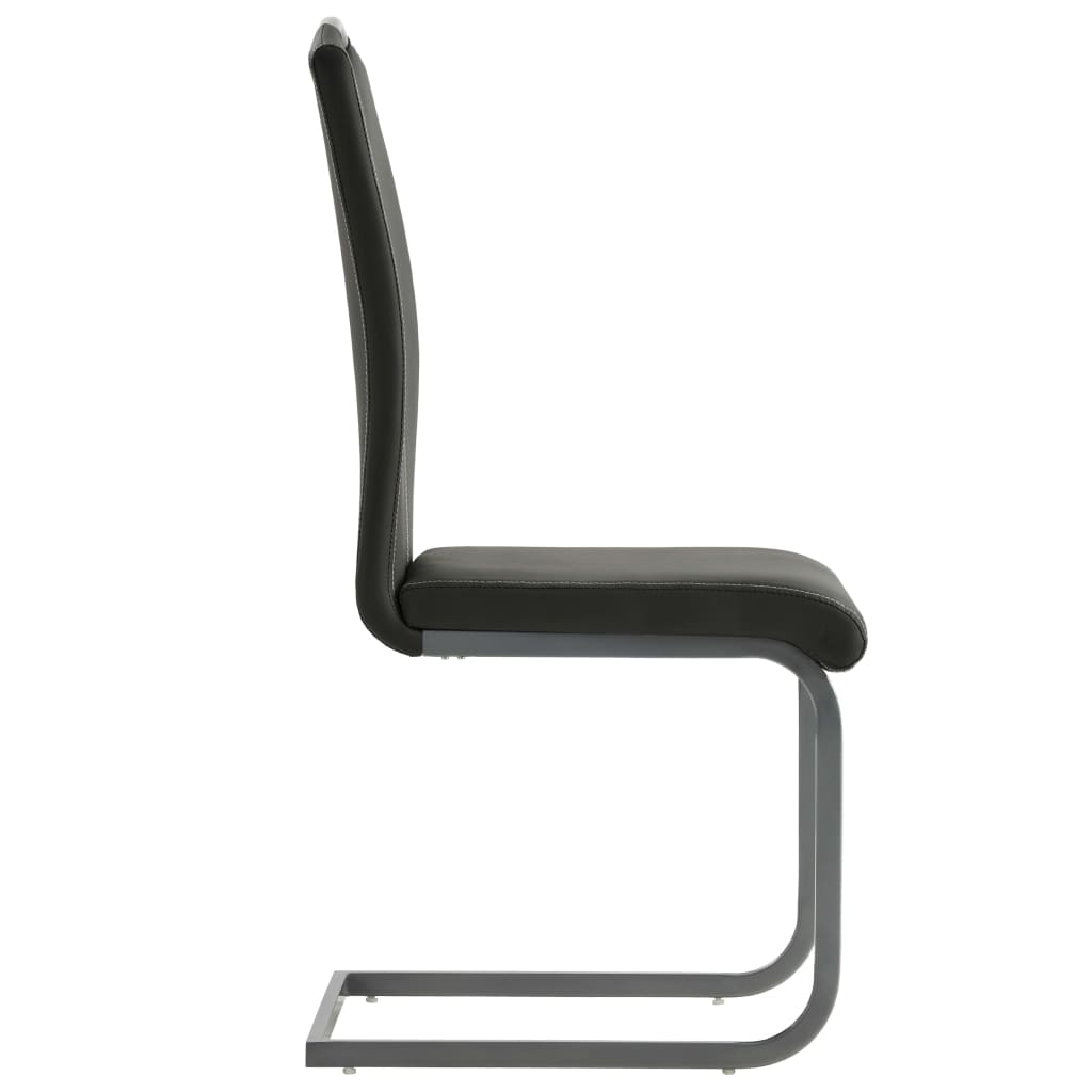 Chaises à manger cantilever lot de 2 gris similicuir Chaises de cuisine vidaXL   