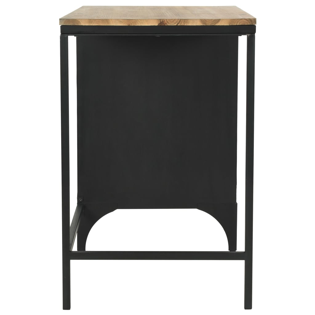 Bureau à piédestal unique Bois de sapin et acier 100x50x76 cm Bureaux vidaXL   