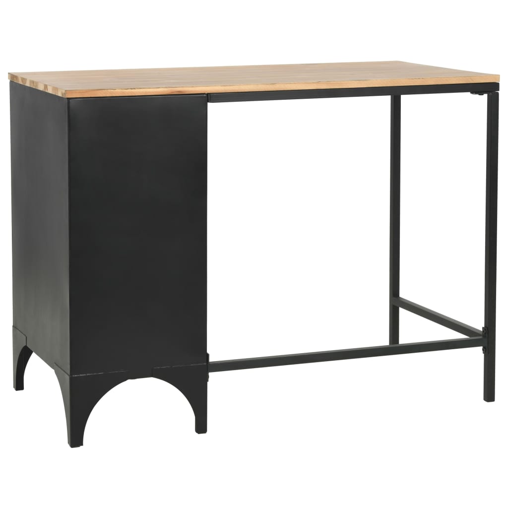 Bureau à piédestal unique Bois de sapin et acier 100x50x76 cm Bureaux vidaXL   
