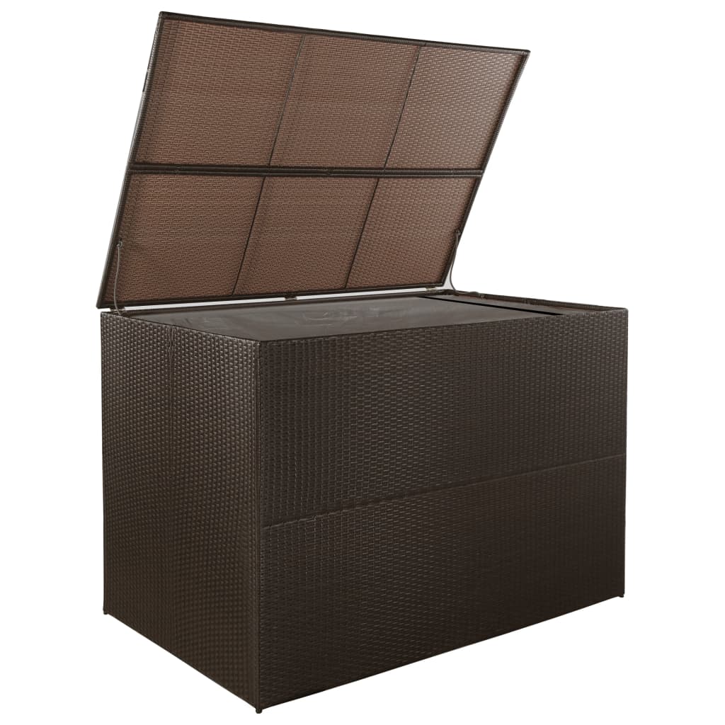 Boîte de stockage de jardin Marron 150x100x100cm Résine tressée Coffres de jardin vidaXL   