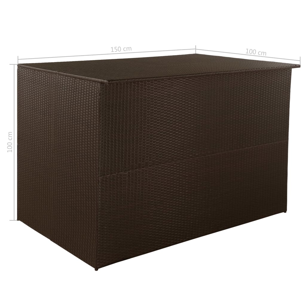 Boîte de stockage de jardin Marron 150x100x100cm Résine tressée Coffres de jardin vidaXL   