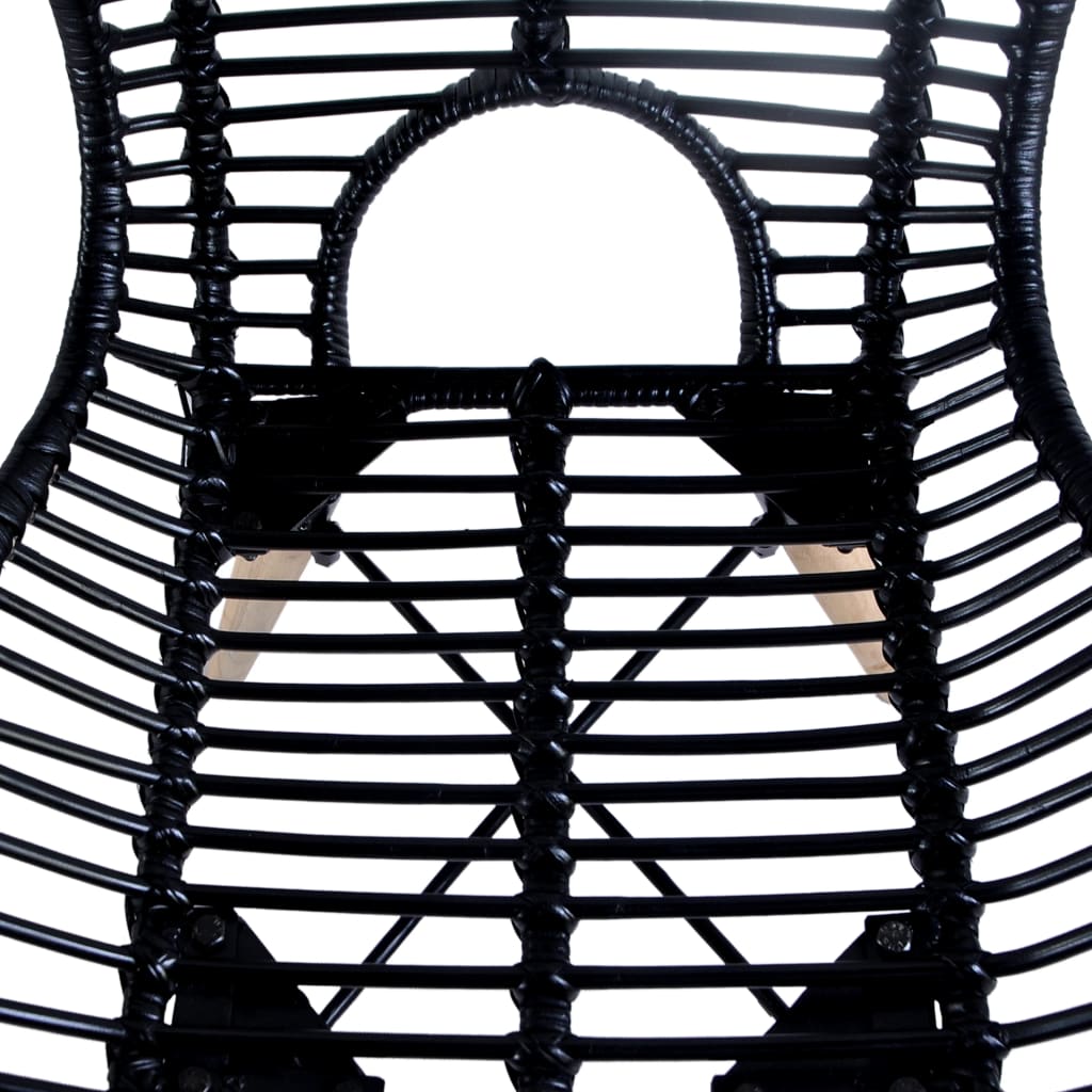 Chaises à manger lot de 4 noir rotin naturel Chaises de cuisine vidaXL   