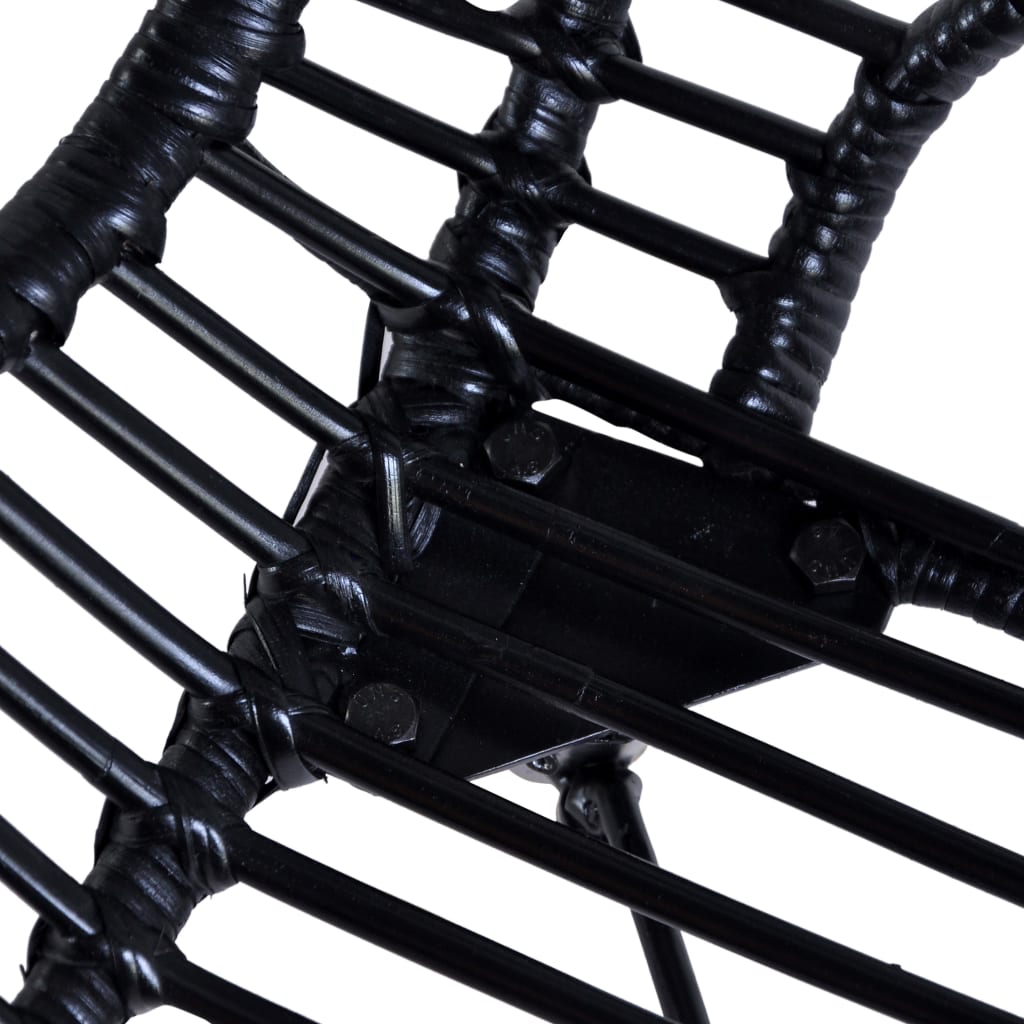 Chaises à manger lot de 4 noir rotin naturel Chaises de cuisine vidaXL   