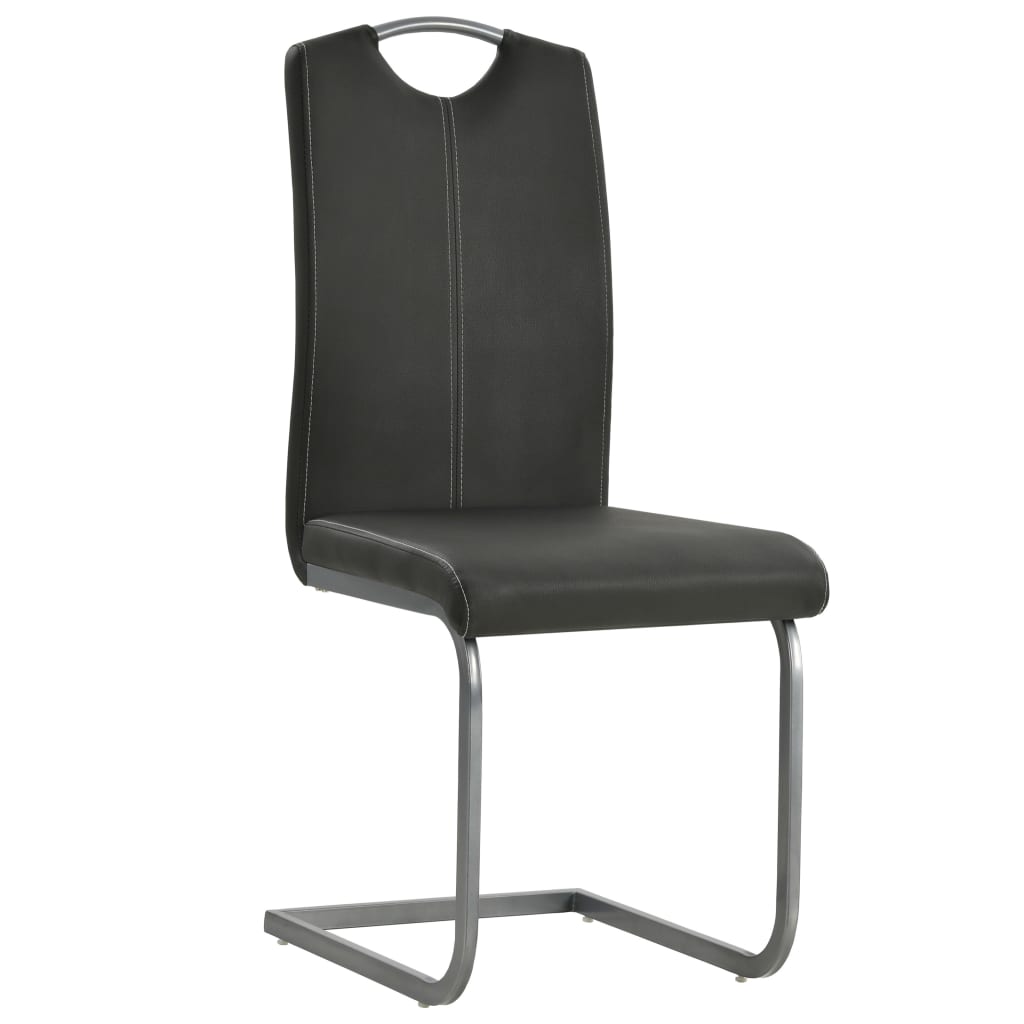 Chaises à manger cantilever lot de 6 gris similicuir Chaises de cuisine vidaXL   