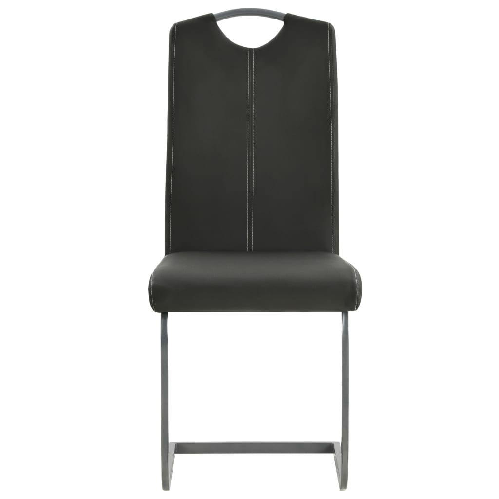 Chaises à manger cantilever lot de 6 gris similicuir Chaises de cuisine vidaXL   
