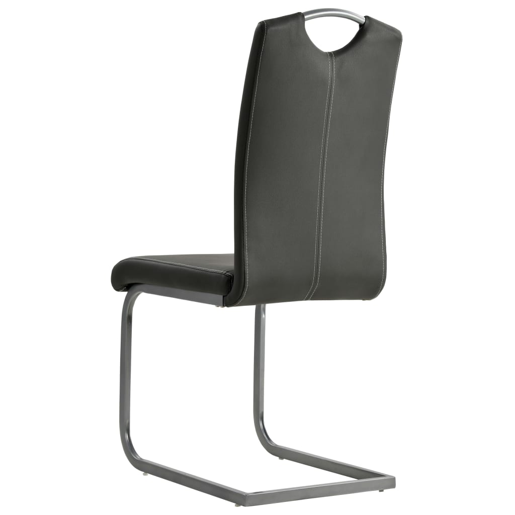 Chaises à manger cantilever lot de 6 gris similicuir Chaises de cuisine vidaXL   