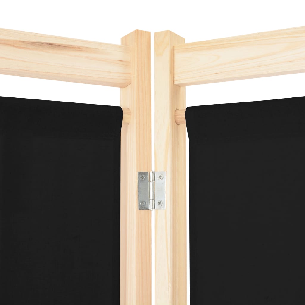Cloison de séparation 4 panneaux Noir 160x170x4 cm Tissu Séparateurs de pièces vidaXL   