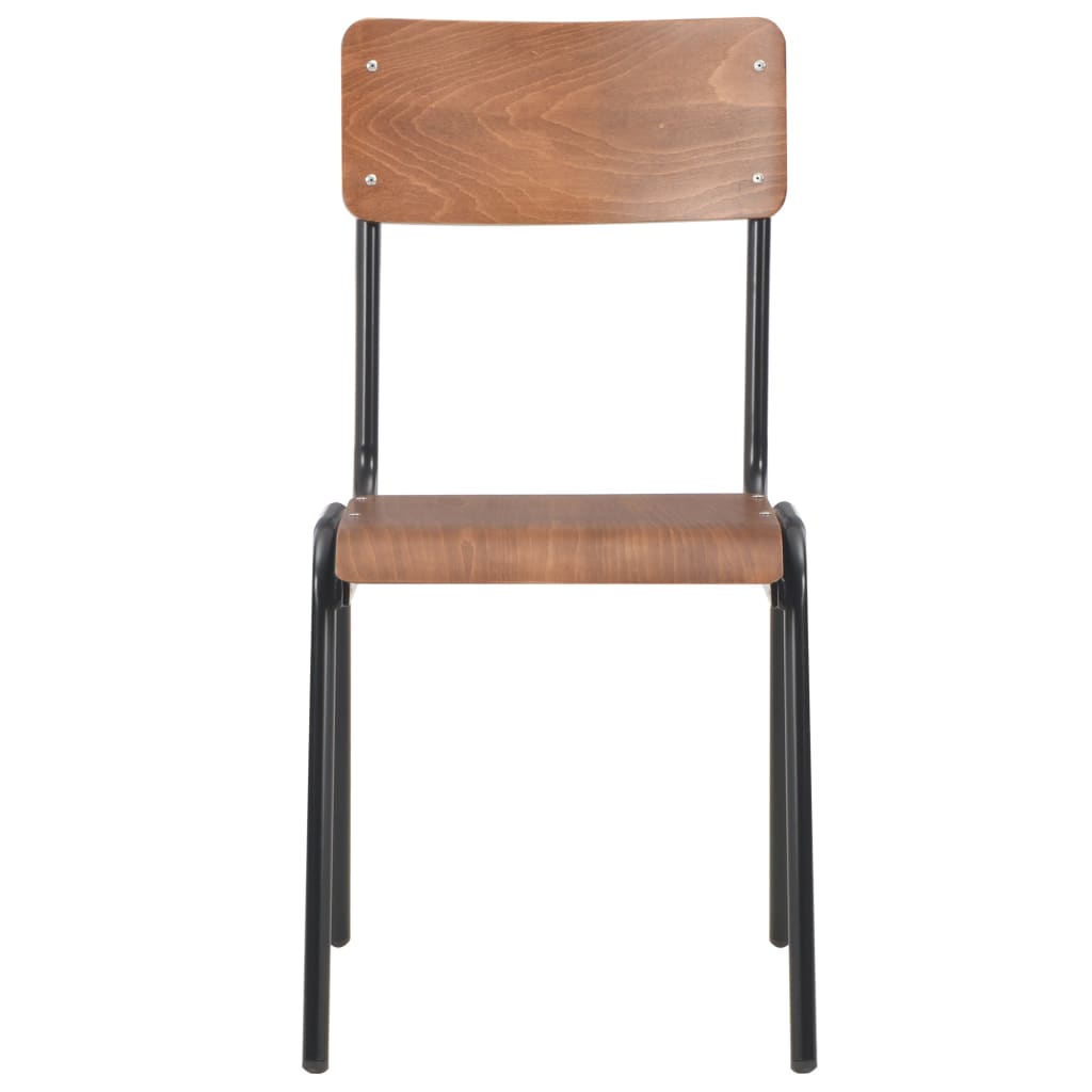 Chaises à manger lot de 4 marron contreplaqué solide et acier Chaises de cuisine vidaXL   