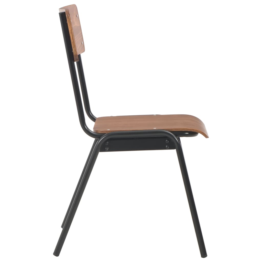 Chaises à manger lot de 4 marron contreplaqué solide et acier Chaises de cuisine vidaXL   