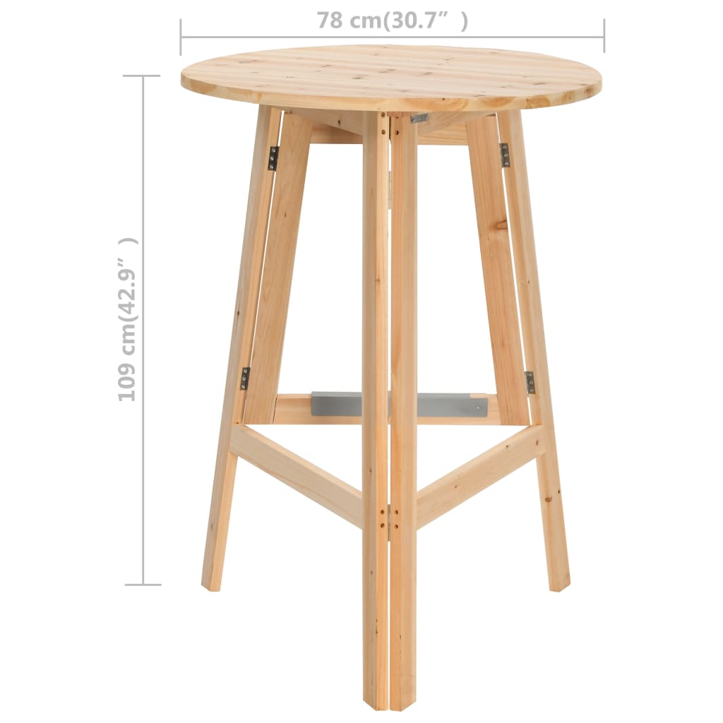Table de bar pliable 78 cm Bois de sapin Tables pliantes vidaXL   