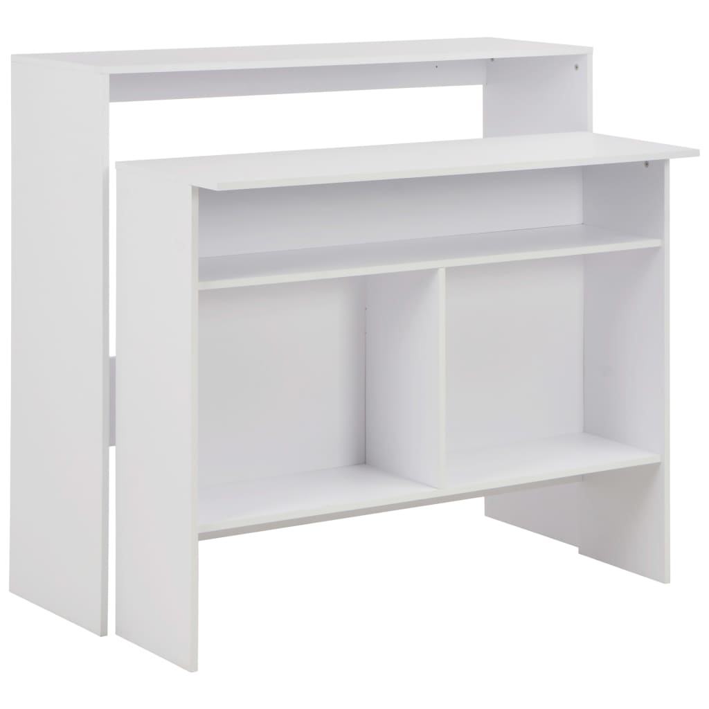 Table de bar avec 2 dessus de table Blanc 130 x 40 x 120 cm Tables à manger vidaXL   