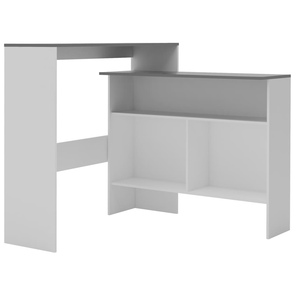 Table de bar avec 2 dessus de table Blanc et gris 130x40x120 cm Tables à manger vidaXL   