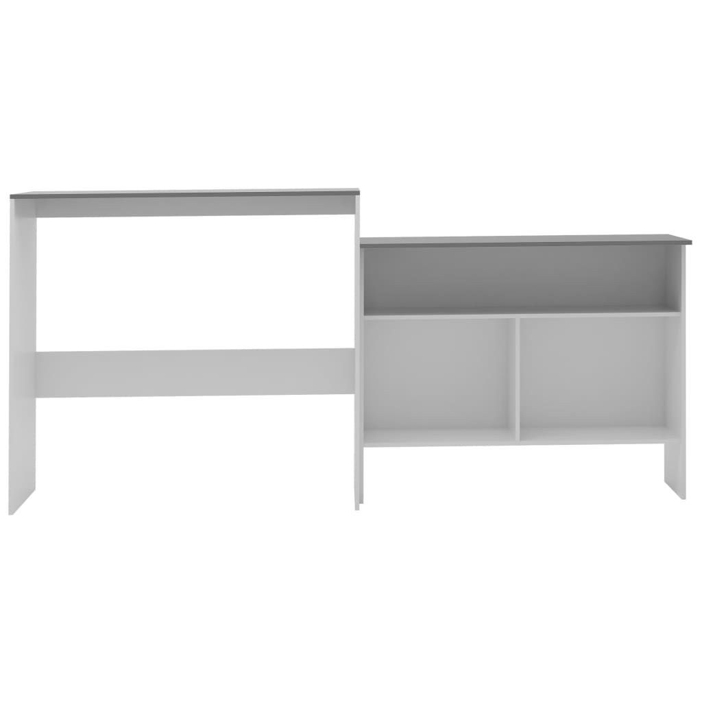 Table de bar avec 2 dessus de table Blanc et gris 130x40x120 cm Tables à manger vidaXL   