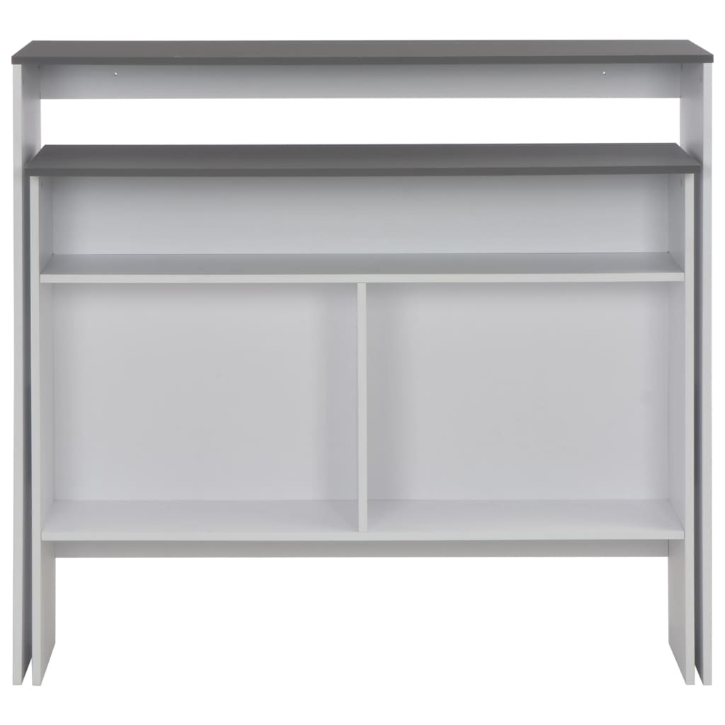 Table de bar avec 2 dessus de table Blanc et gris 130x40x120 cm Tables à manger vidaXL   