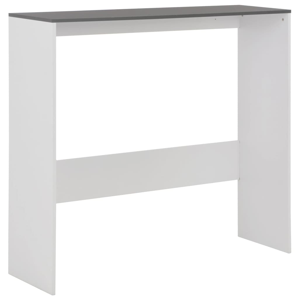 Table de bar avec 2 dessus de table Blanc et gris 130x40x120 cm Tables à manger vidaXL   