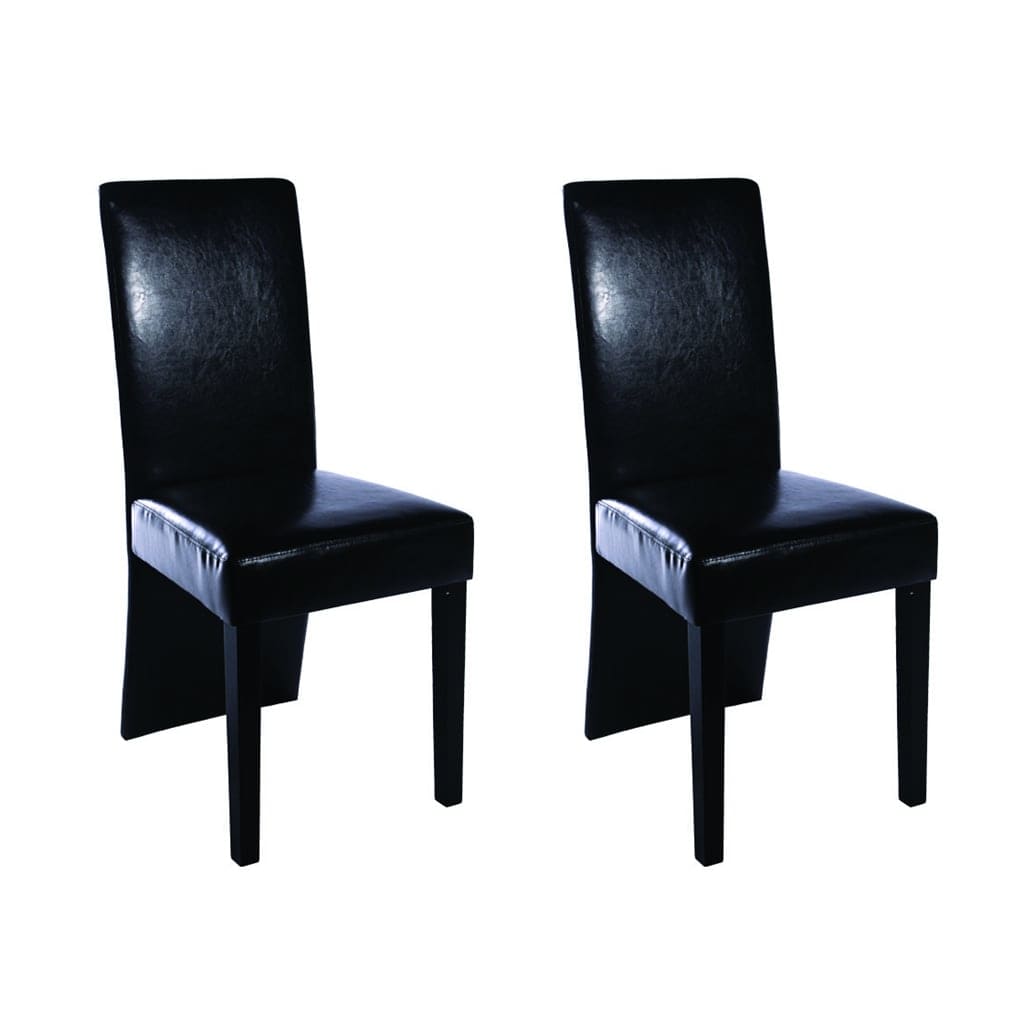 Chaises à manger lot de 2 noir similicuir Chaises de cuisine vidaXL   