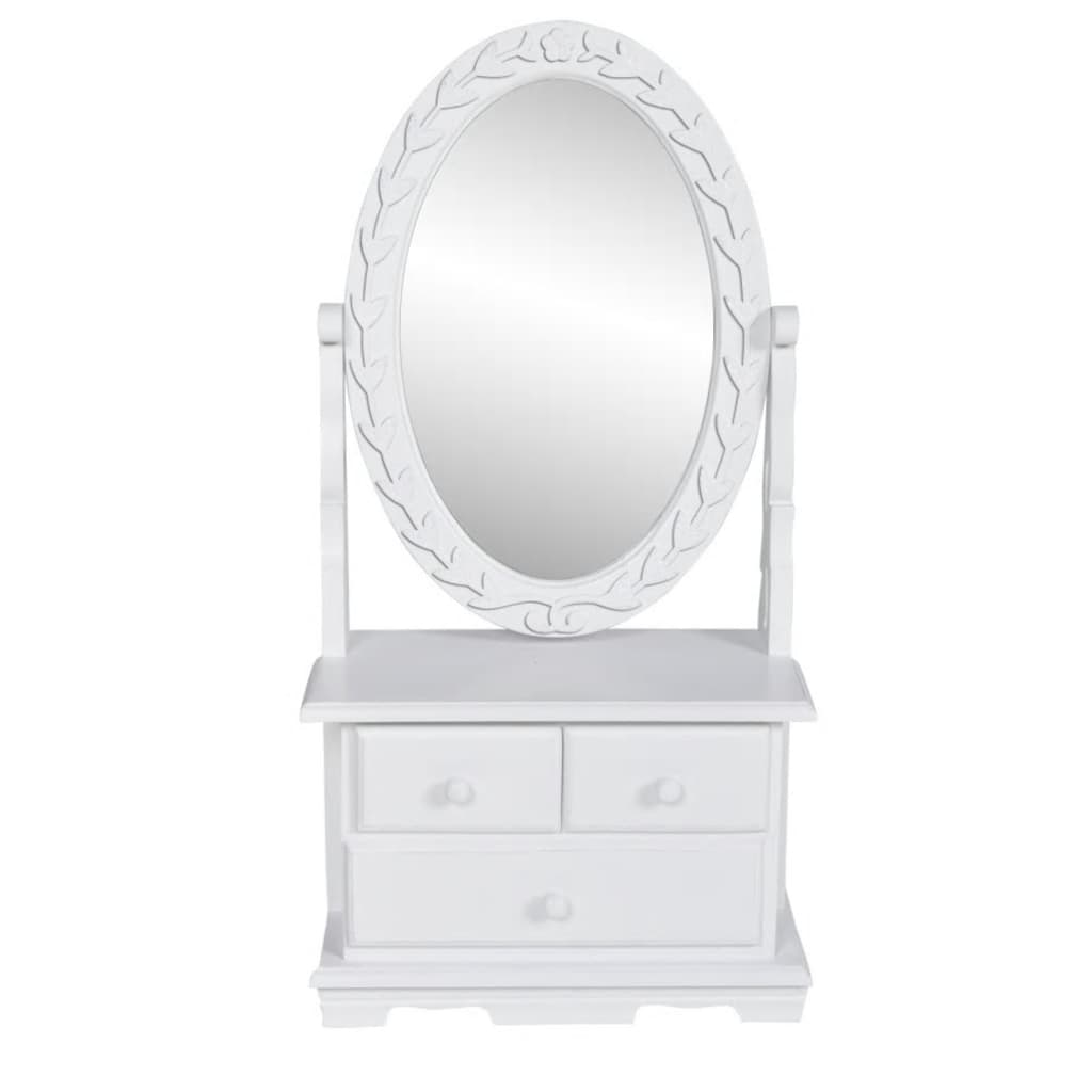Coiffeuse avec miroir pivotant ovale MDF Coiffeuses vidaXL   