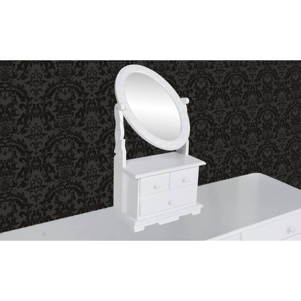 Coiffeuse avec miroir pivotant ovale MDF Coiffeuses vidaXL   