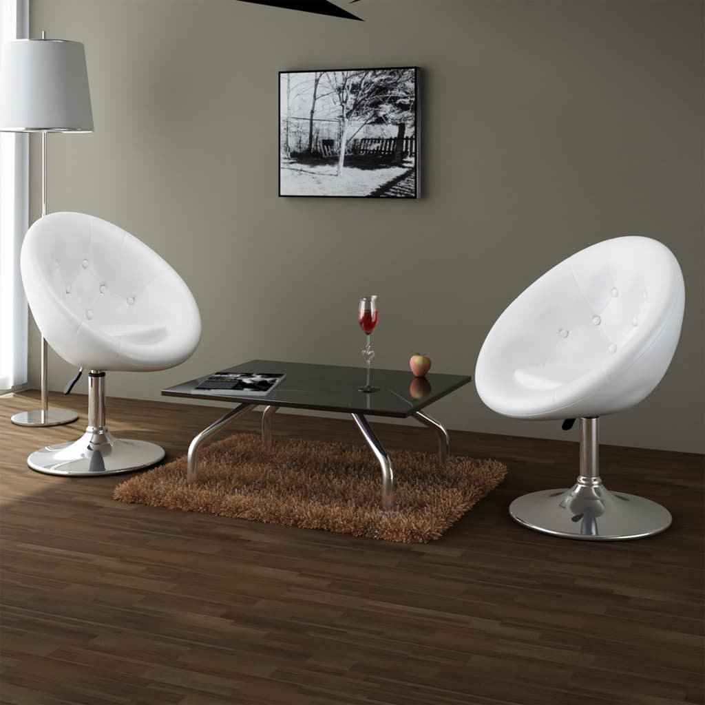 Tabourets de bar 2 pcs blanc similicuir Tabourets de bar vidaXL   