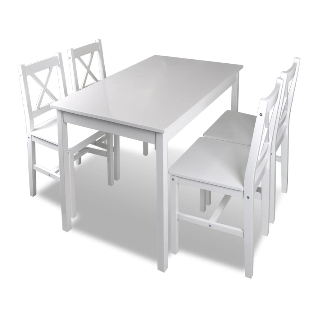 Ensemble de salle à manger 5 pcs Blanc Meubles de salle à manger vidaXL   