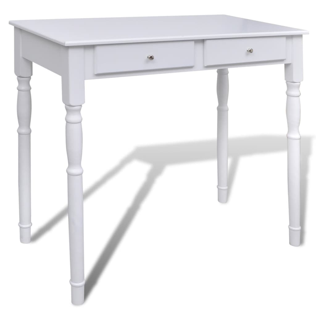 Coiffeuse avec miroir et tabouret 2 tiroirs Blanc Coiffeuses vidaXL   