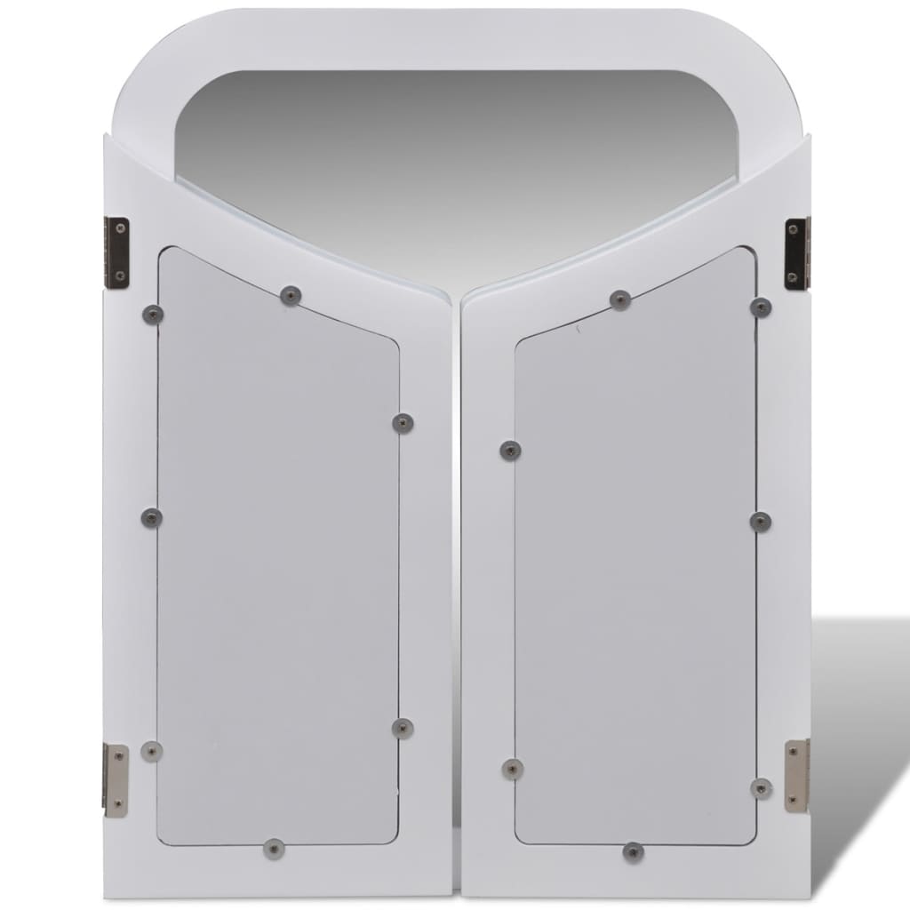 Coiffeuse avec miroir et tabouret 2 tiroirs Blanc Coiffeuses vidaXL   
