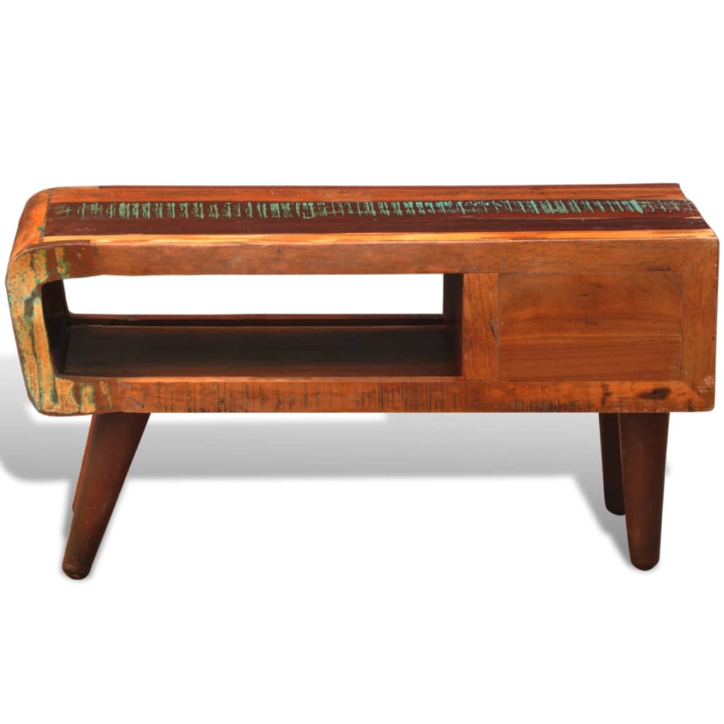 Table basse avec bord incurvé et 1 tiroir Bois de récupération Tables basses vidaXL   