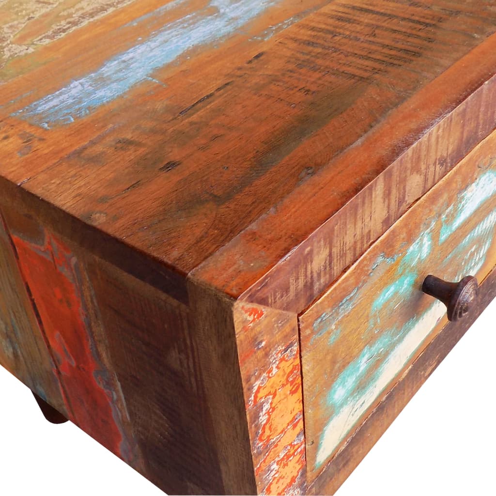 Table basse avec bord incurvé et 1 tiroir Bois de récupération Tables basses vidaXL   