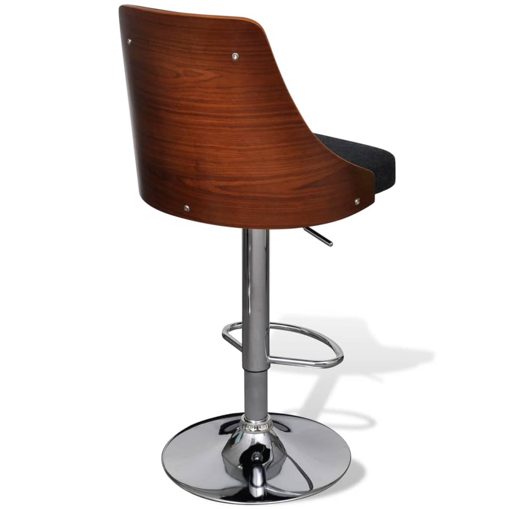 Tabourets de bar lot de 2 bois courbé et tissu Tabourets de bar vidaXL   