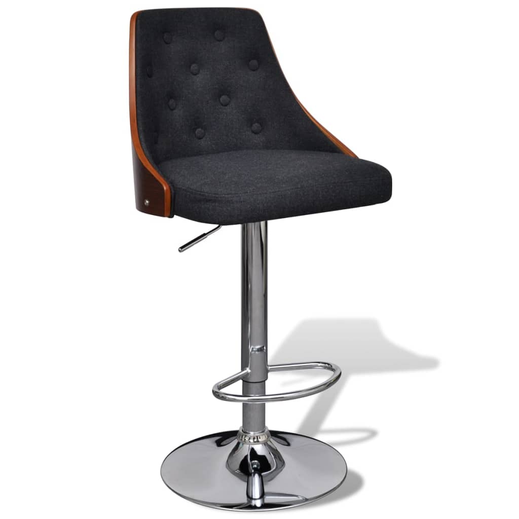 Tabourets de bar lot de 2 bois courbé et tissu Tabourets de bar vidaXL   