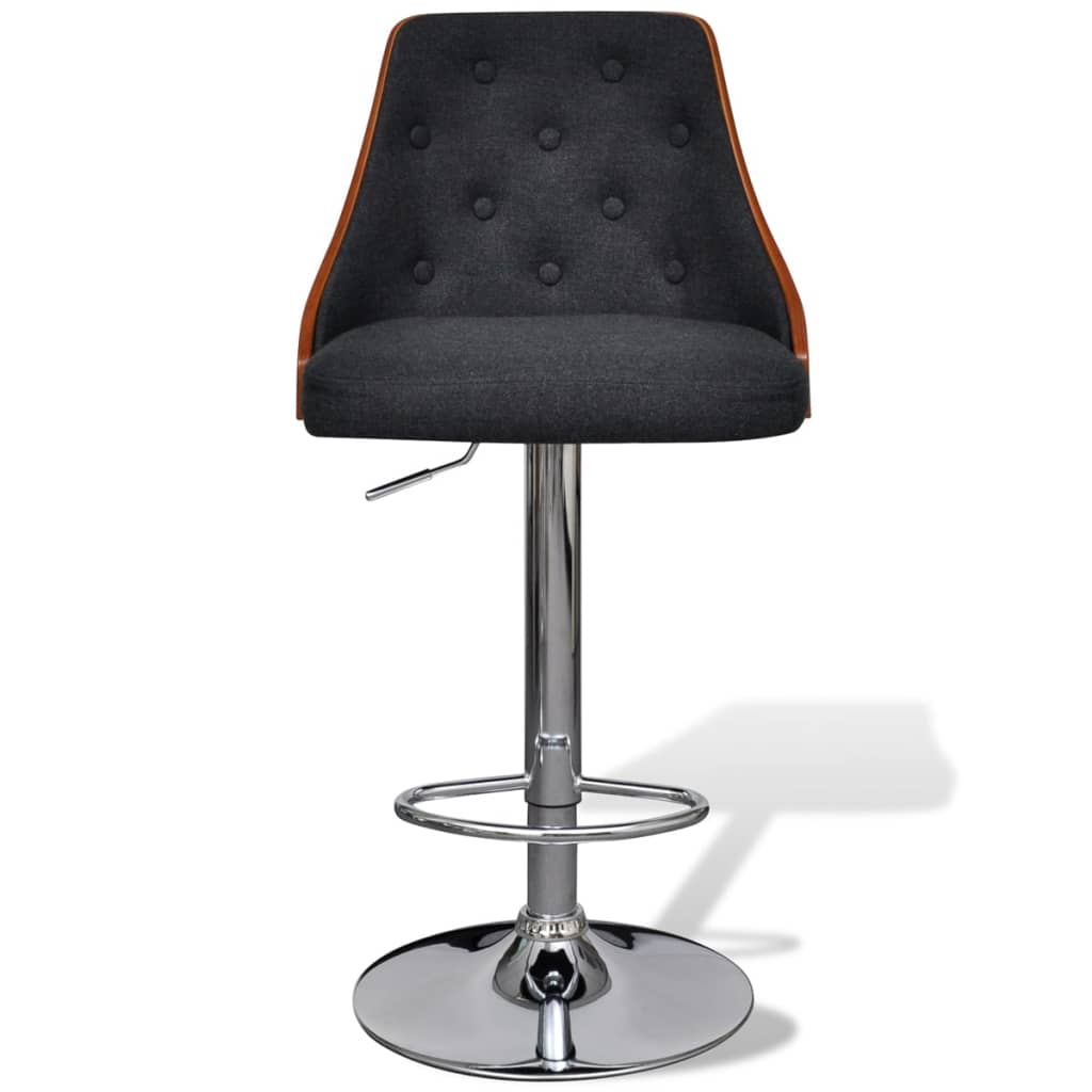 Tabourets de bar lot de 2 bois courbé et tissu Tabourets de bar vidaXL   