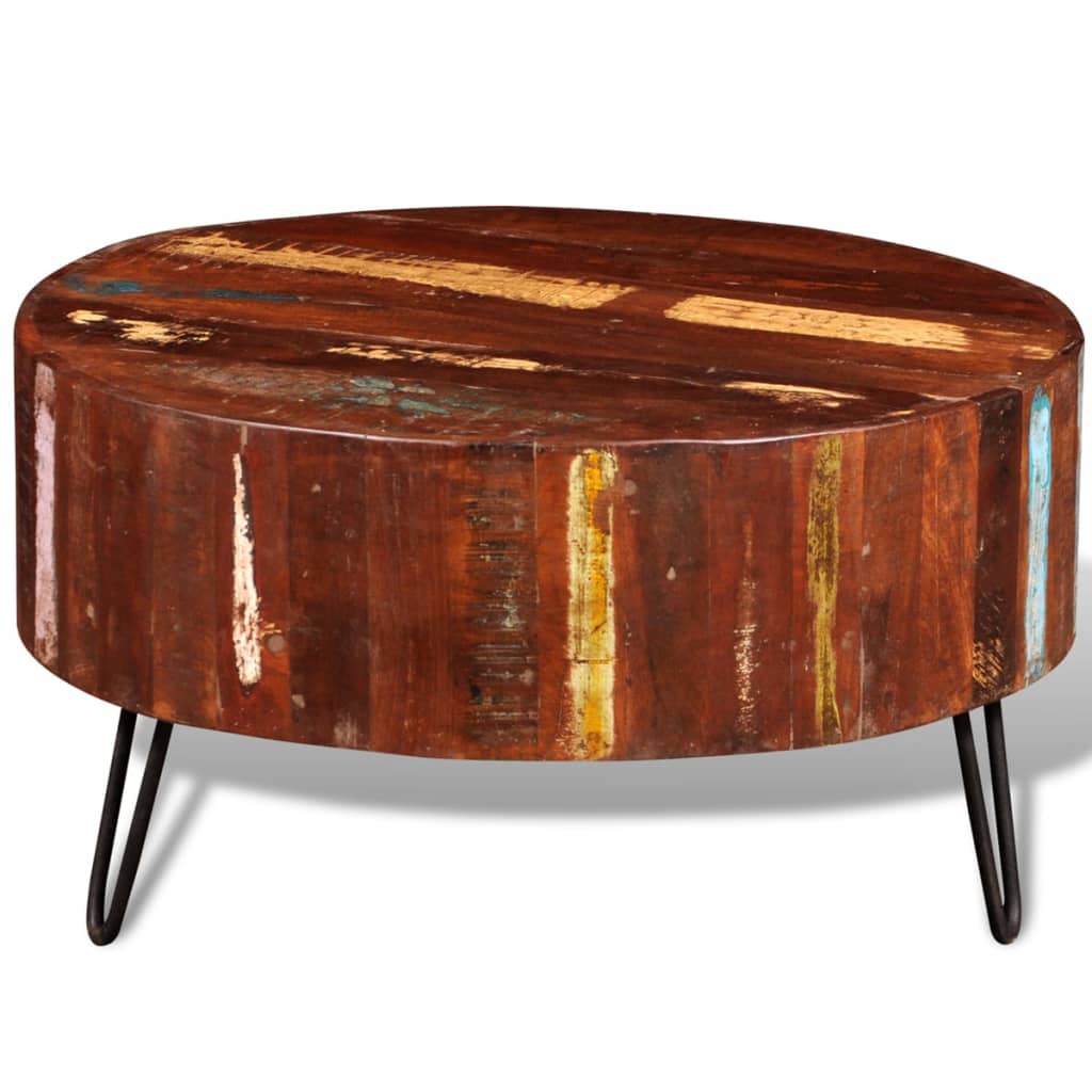 Table basse ronde Bois massif de récupération Tables basses vidaXL   