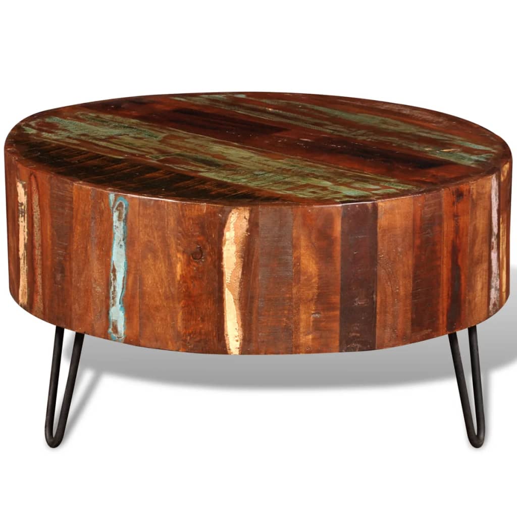 Table basse ronde Bois massif de récupération Tables basses vidaXL   