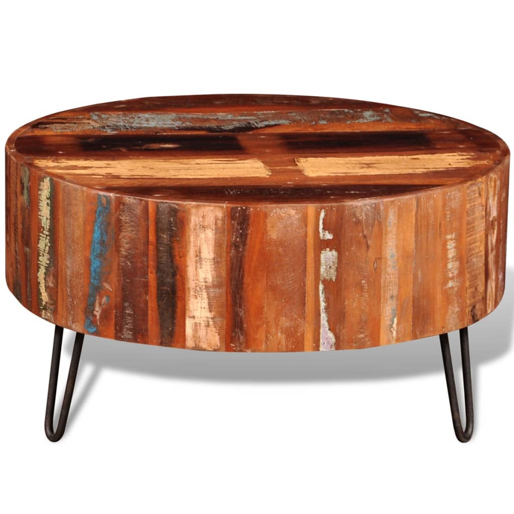 Table basse ronde Bois massif de récupération Tables basses vidaXL   