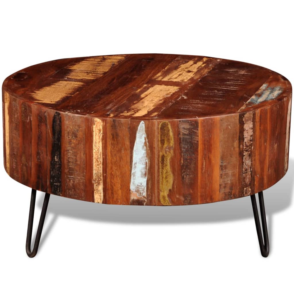 Table basse ronde Bois massif de récupération Tables basses vidaXL   