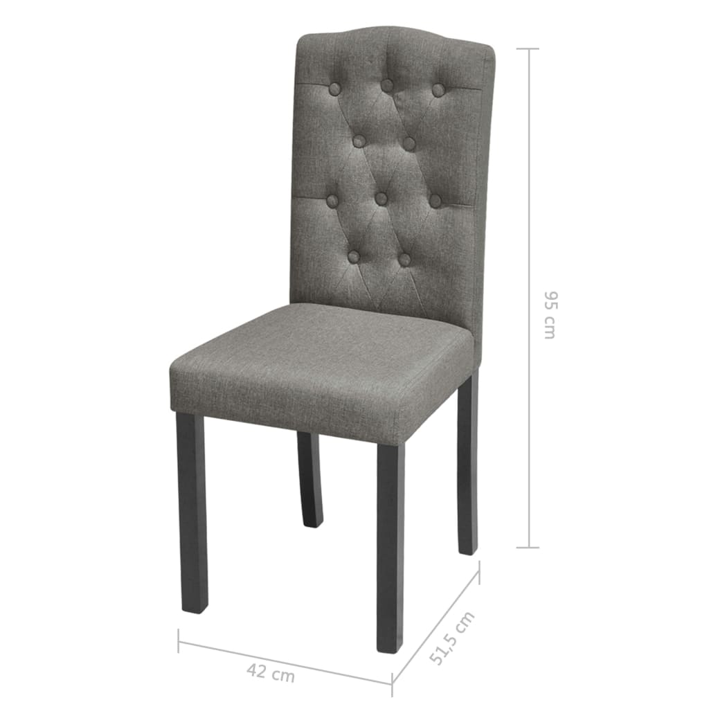 Chaises à manger lot de 4 gris tissu Chaises de cuisine vidaXL   