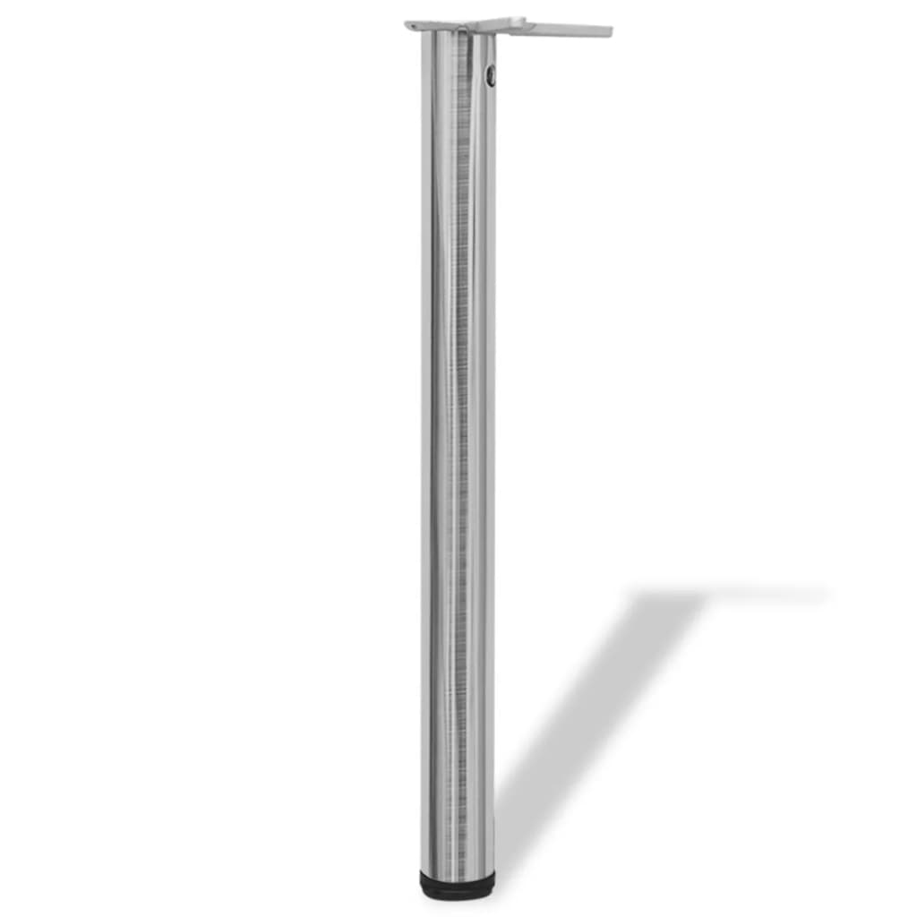 4 pieds de table réglables en hauteur 710 mm Nickel brossé Pieds de table vidaXL   
