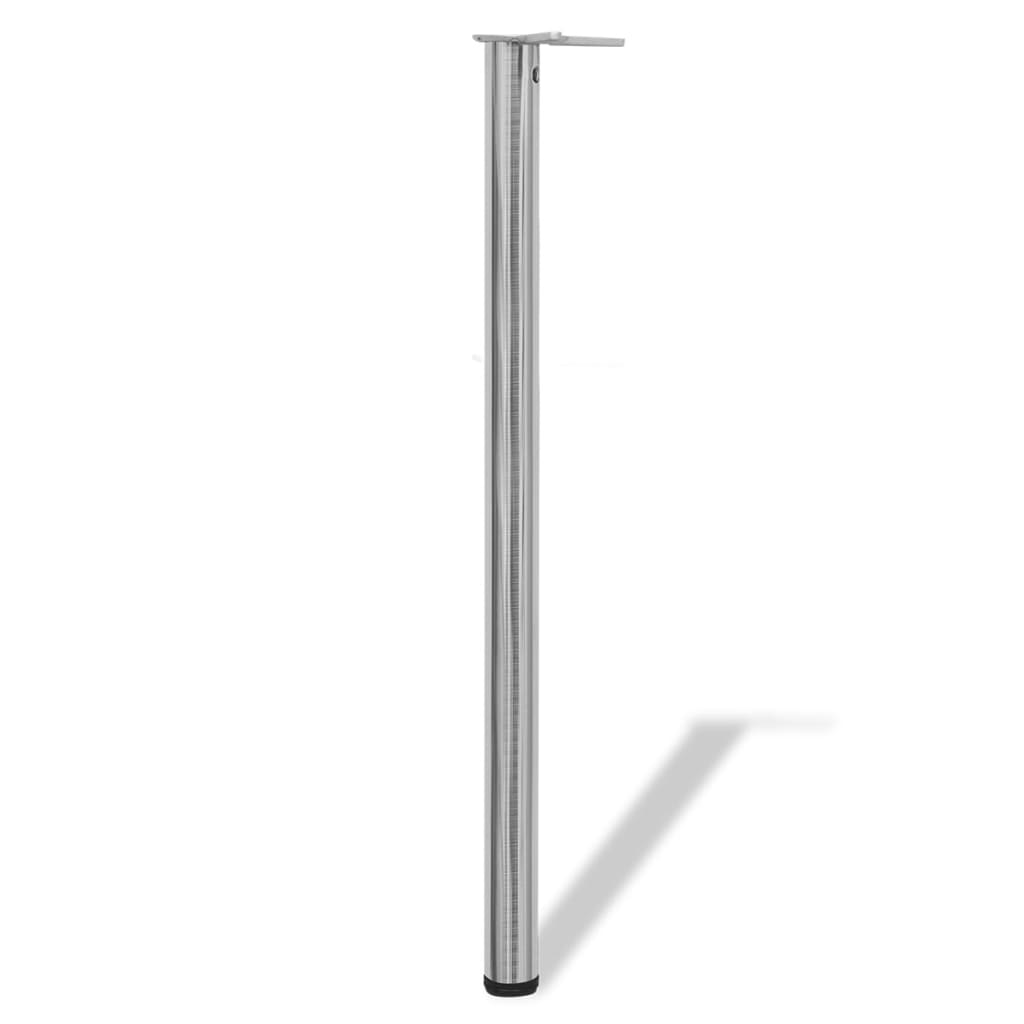 4 pieds de table réglables en hauteur 1100 mm Nickel brossé Pieds de table vidaXL   