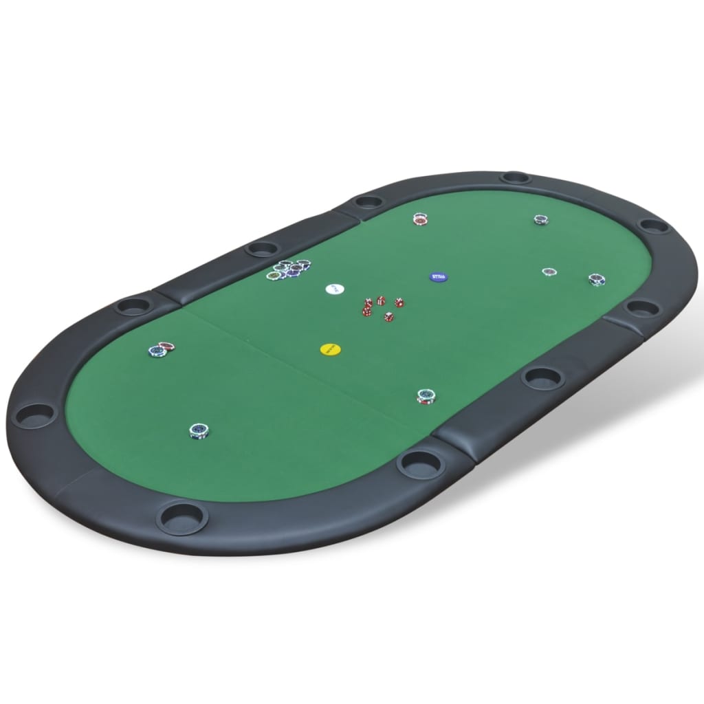 Dessus de table de poker pliable pour 10 joueurs Vert Tables de poker & de jeux vidaXL   