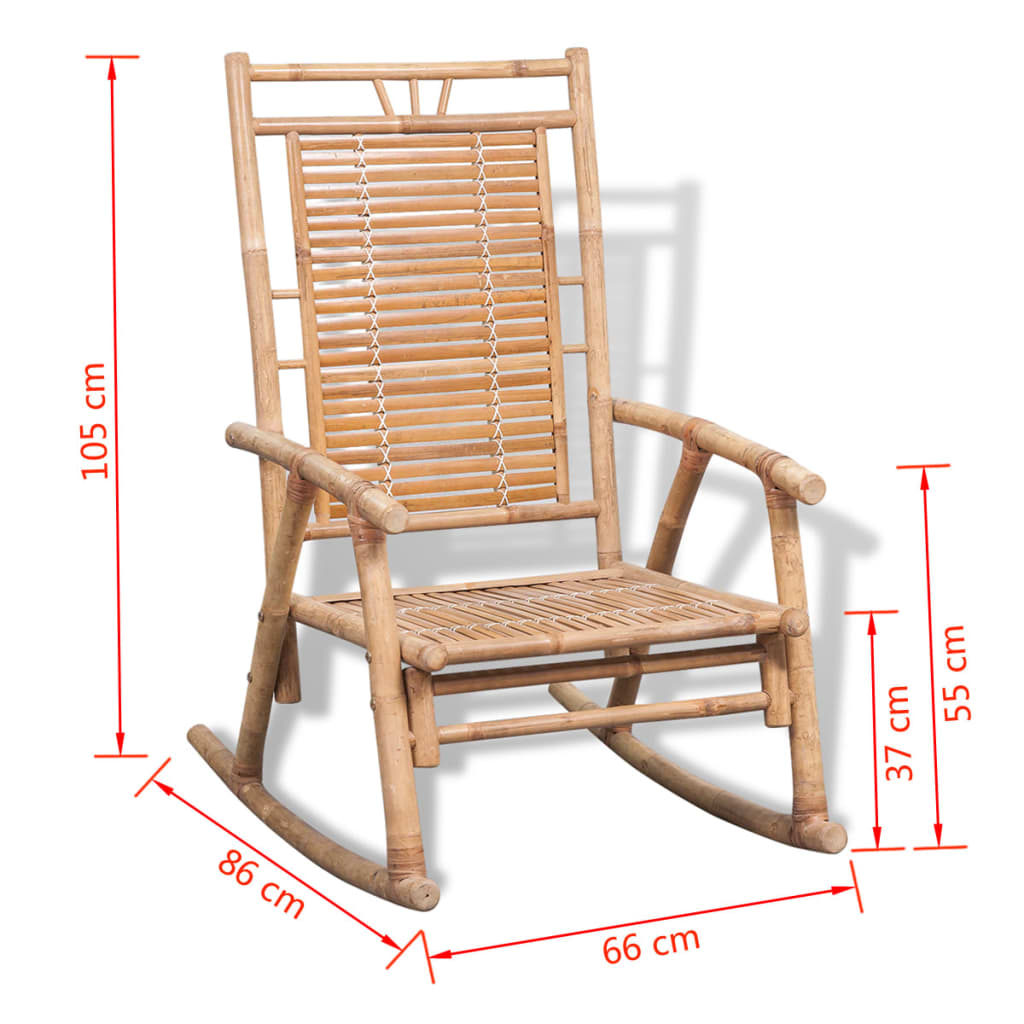Chaise à bascule en bambou Fauteuils à bascule vidaXL   