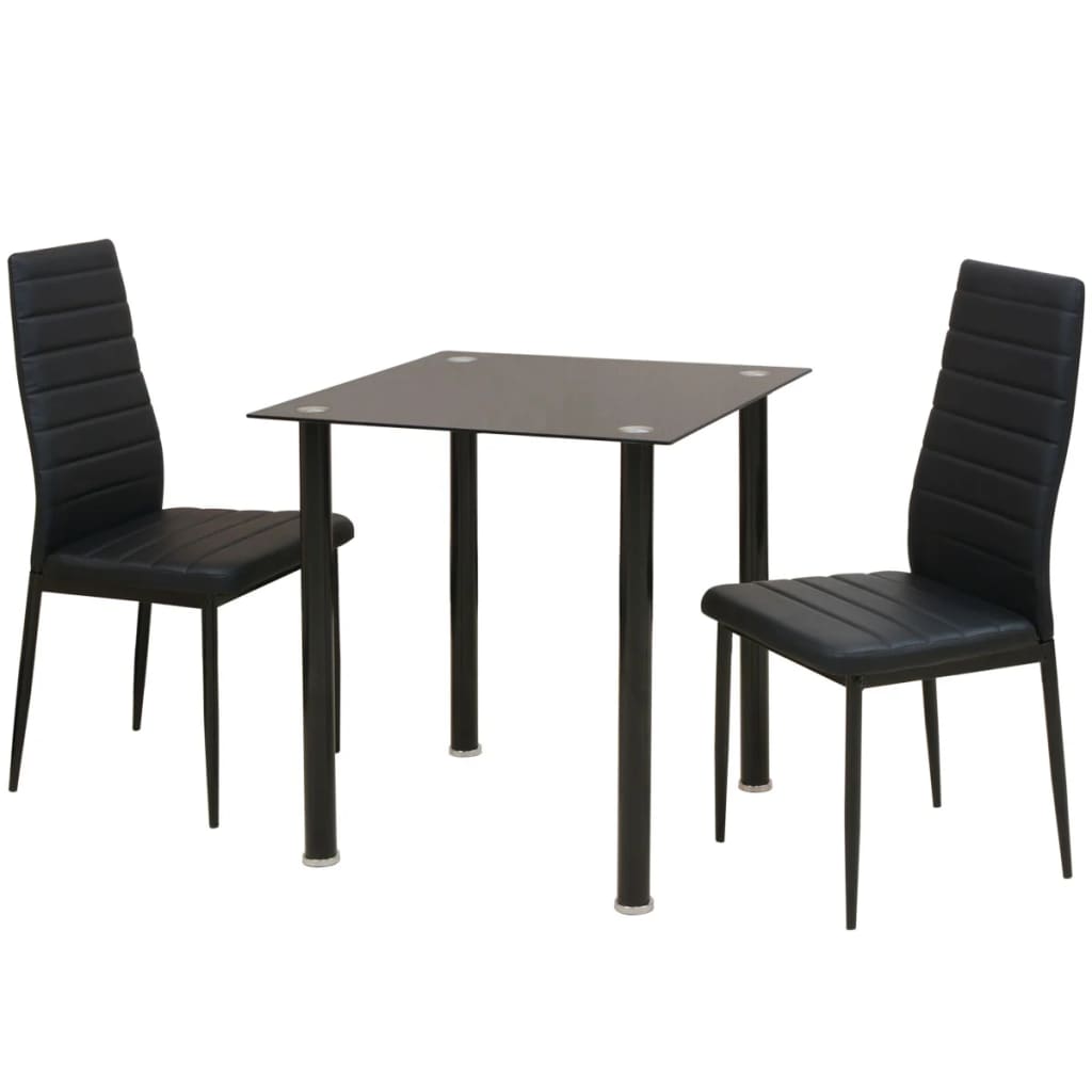 Ensemble de table et chaise de salle à manger 3 pièces noir Meubles de salle à manger vidaXL   