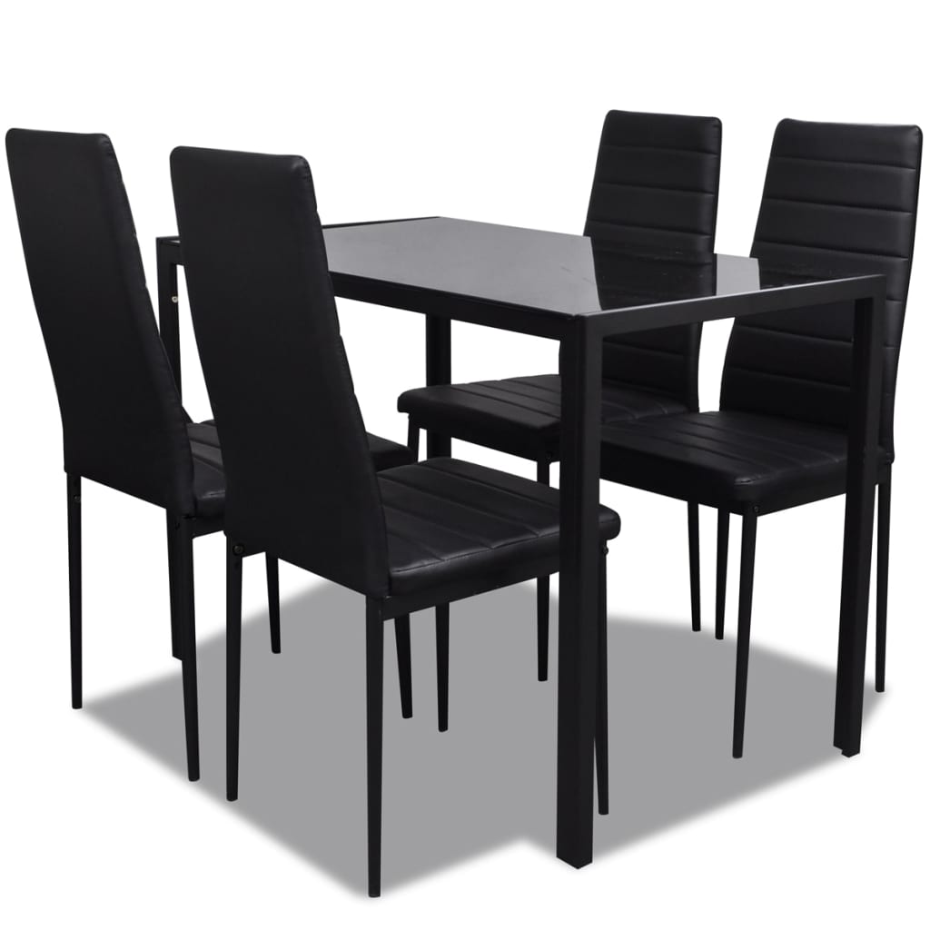 Ensemble de table pour salle à manger cinq pièces noir Meubles de salle à manger vidaXL   