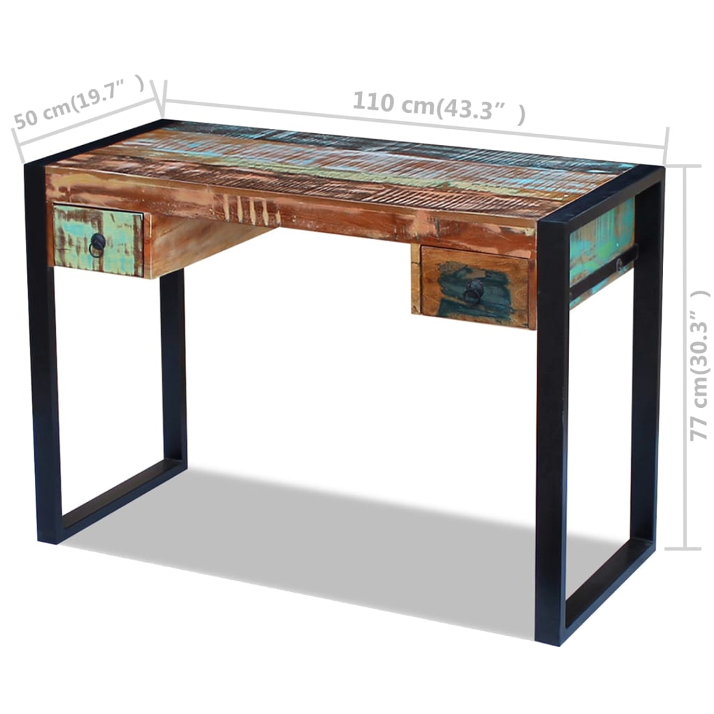 Bureau Bois de récupération massif Bureaux vidaXL   