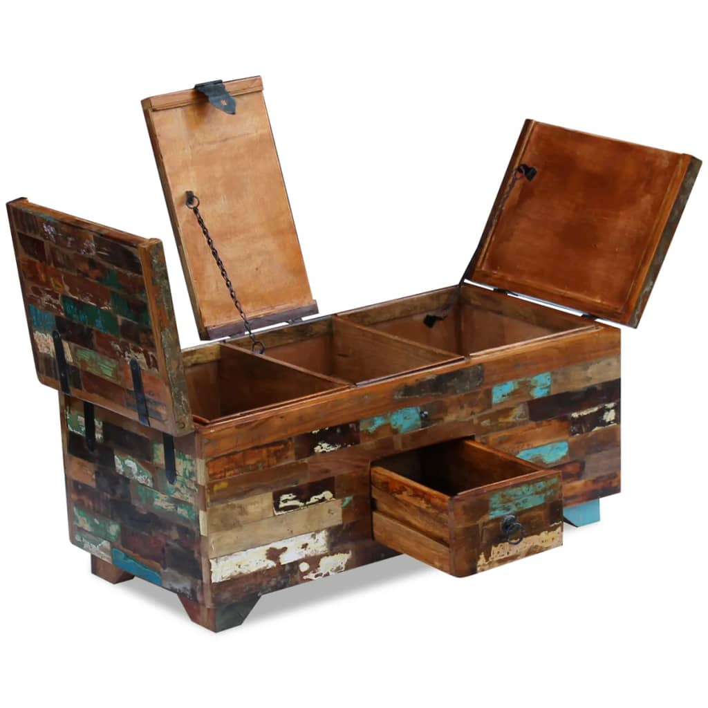 Coffre table basse Bois de récupération massif 80 x 40 x 35 cm Tables basses vidaXL   