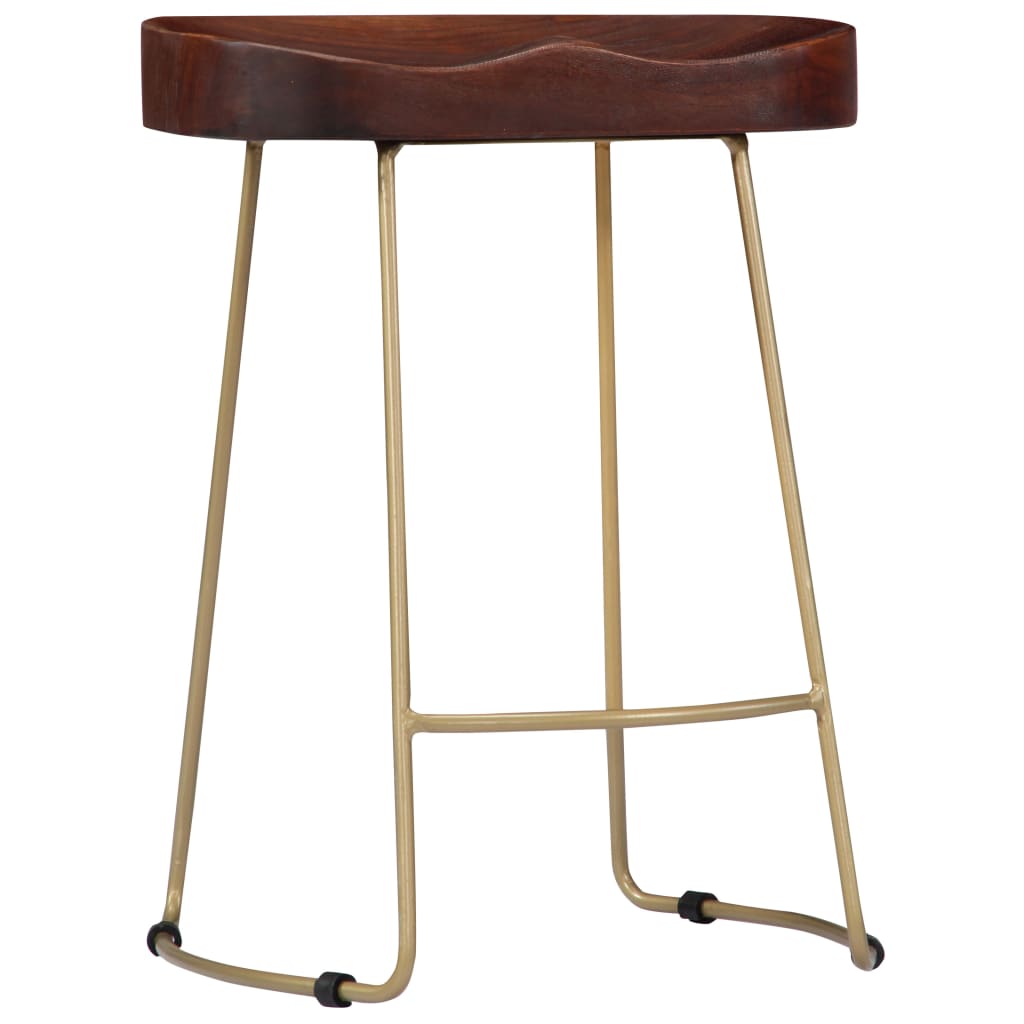 Tabourets de bar Gavin lot de 2 bois de manguier massif Tabourets de bar vidaXL   